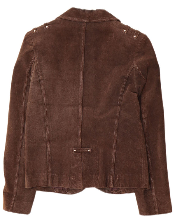 Banana Republic Damen-Blazer aus Militär-Wildleder, Gr. 18, XL, braunes Leder