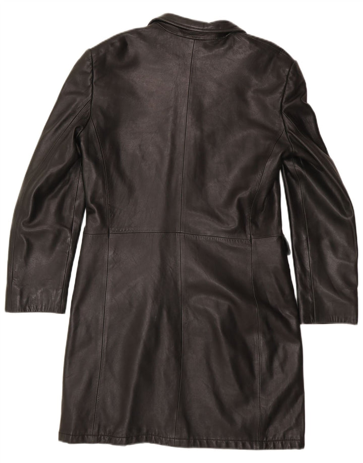 Marella Γυναικείο Δερμάτινο Παλτό UK 12 Medium Black Leather
