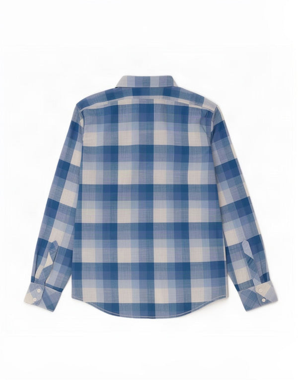 Camisa feminina Columbia UK 18 XL azul xadrez algodão