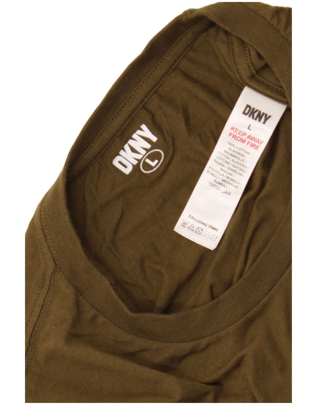 Dkny T-Shirt Homme Haut Large Kaki Coton