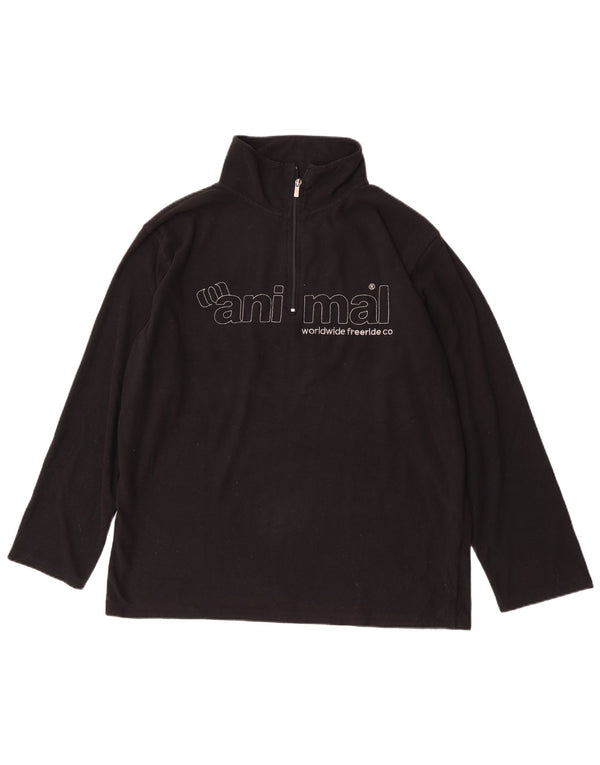Animal Pull polaire à col zippé pour homme XL Noir Polyester