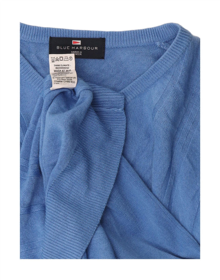 Marks & Spencer Womens Blue Harbour V-Neck Jumper Sweater UK 10 Small