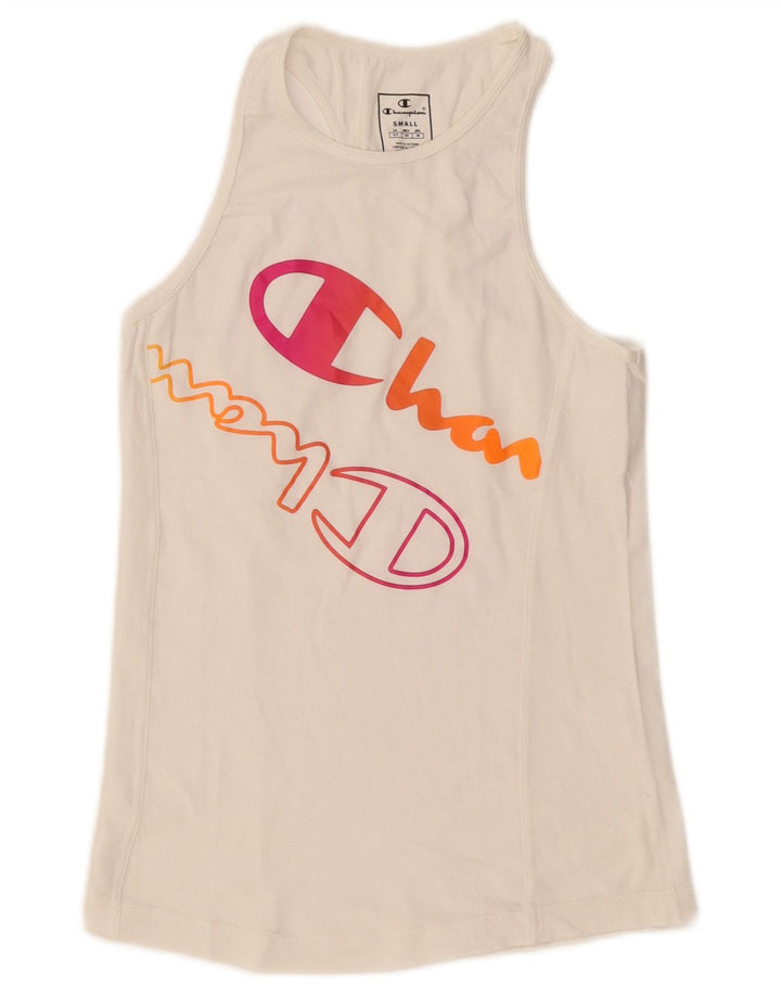 Champion Kvinder Grafisk Vest Top UK 8 Small White