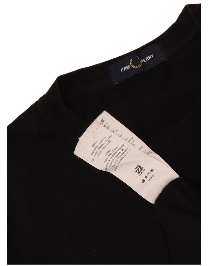 Fred Perry Mens Graphic T-Shirt Top Small Black Cotton