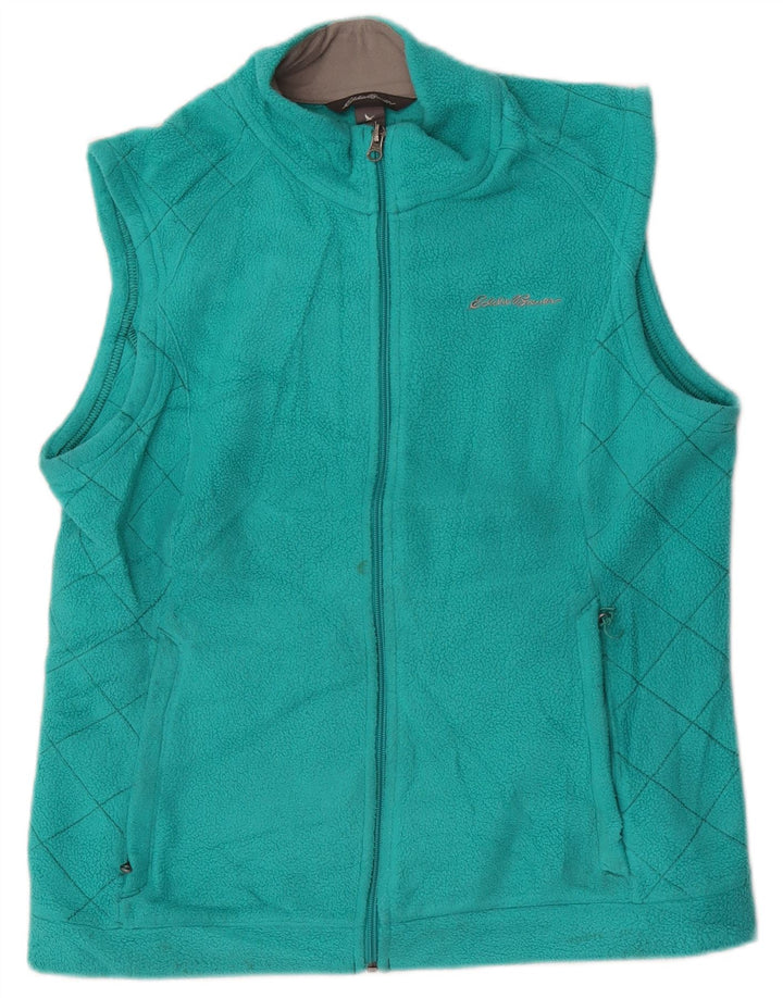 Eddie Bauer Womens Fleece Gilet UK 16 Large Turquoise Polyester