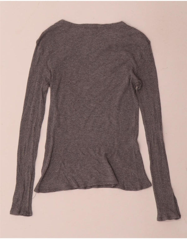 Massimo Dutti Damen Top Langarm UK 8 Small Grau