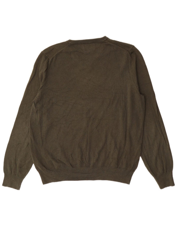 Maglione da uomo con scollo a V Marks & Spencer XL in cotone kaki