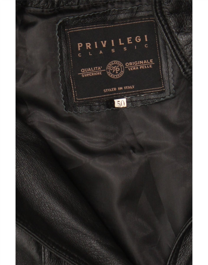 Cappotto oversize in pelle con cappuccio da donna Privilegi IT 50 XL in pelle nera