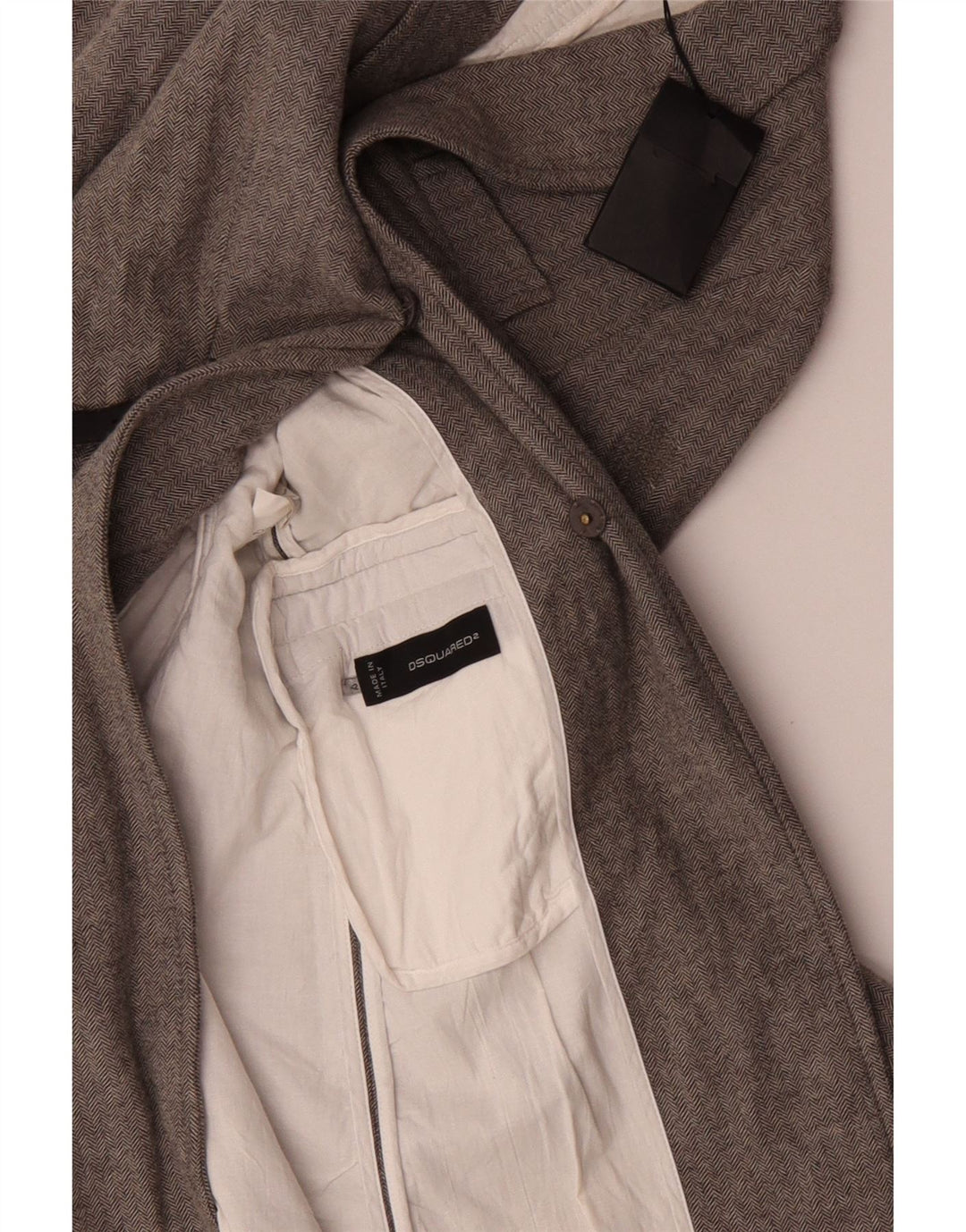 Cappotto Donna Dsquared2 IT 42 Lana Spinata Grigio Medio
