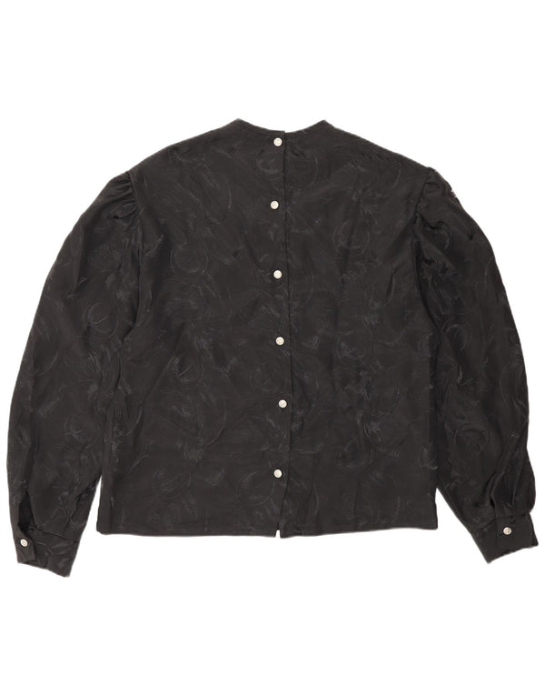 Chemisier femme vintage IT 44 Medium Black Floral