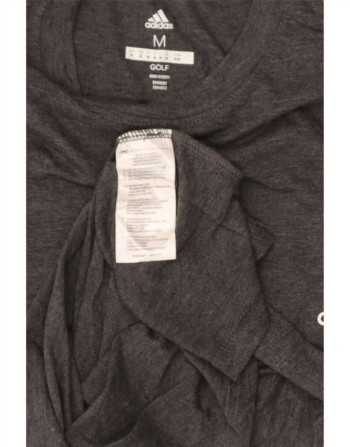 T-shirt da golf da uomo Adidas Top in poliestere chiazzato grigio medio
