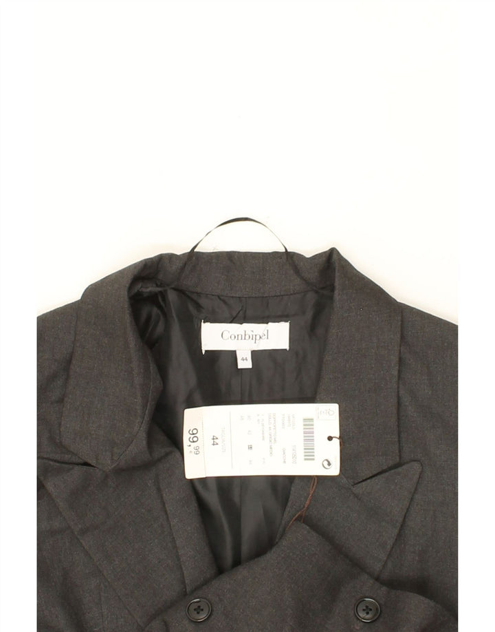 CONBIPEL Womens Double Breasted Blazer Jacket IT 44 Medium Grey Polyester Vintage Conbipel and Second-Hand Conbipel from Messina Hembry 