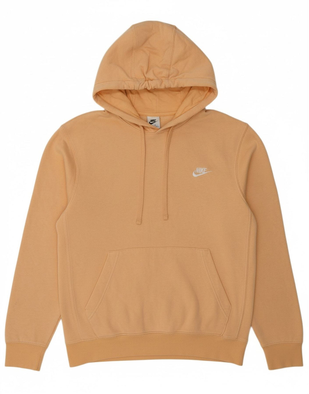 NIKE Mens Hoodie Jumper Small Orange Cotton