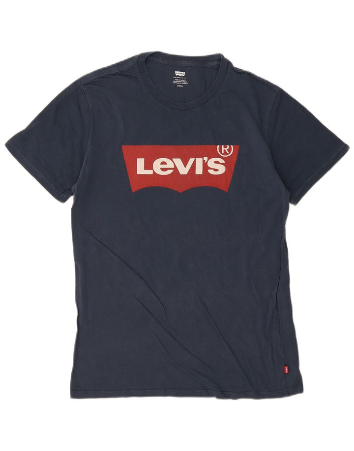 Levi's Herren-T-Shirt mit Grafik, Größe S, marineblaue Baumwolle