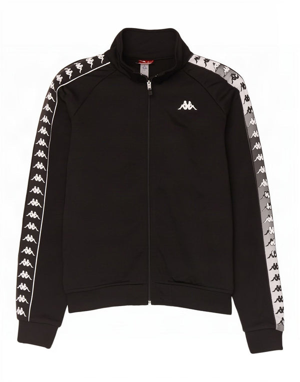 Kappa Mens Graphic Tracksuit Top Jacket Medium Black Colourblock Polyester