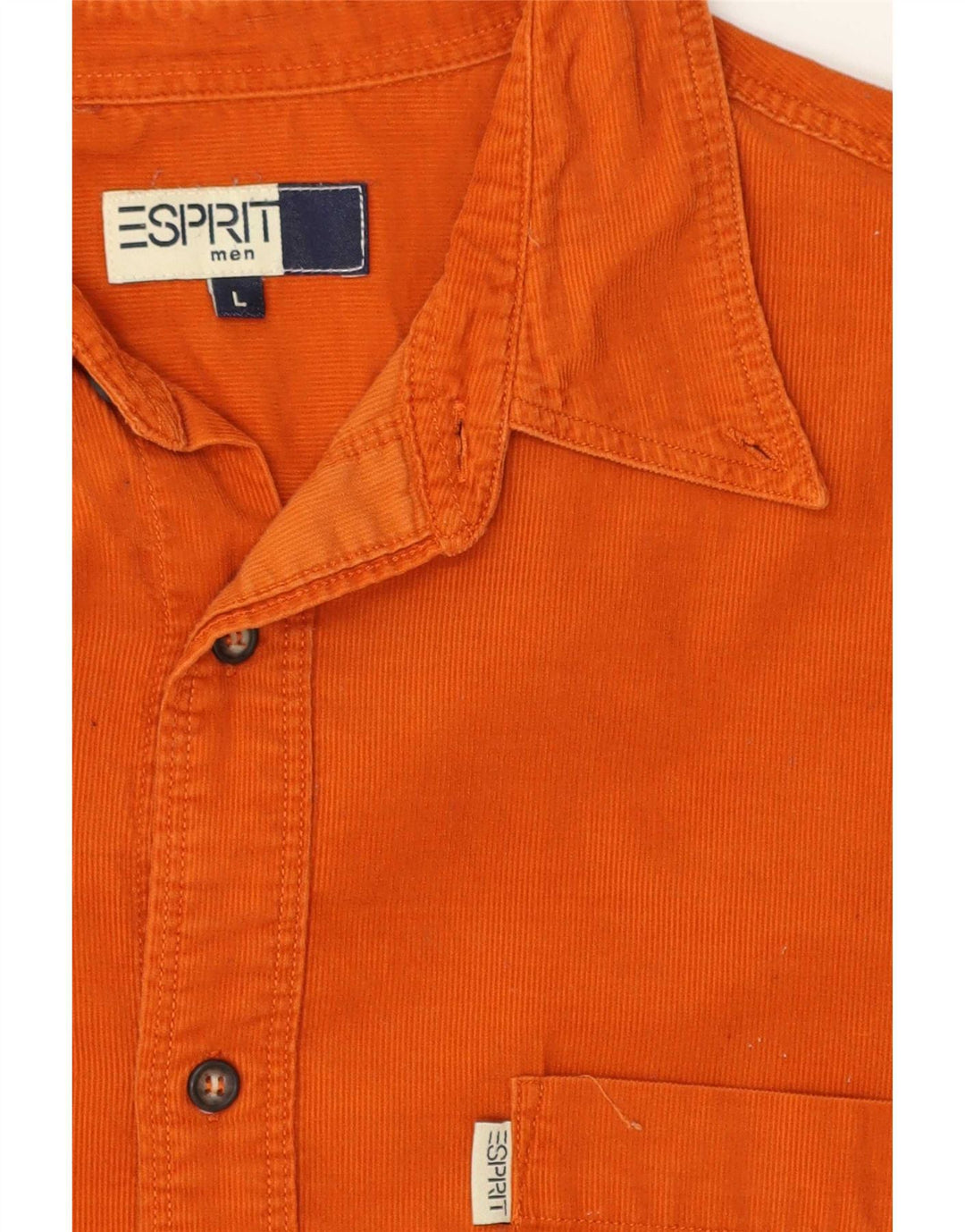 Esprit Mens Corduroy Shirt Large Orange