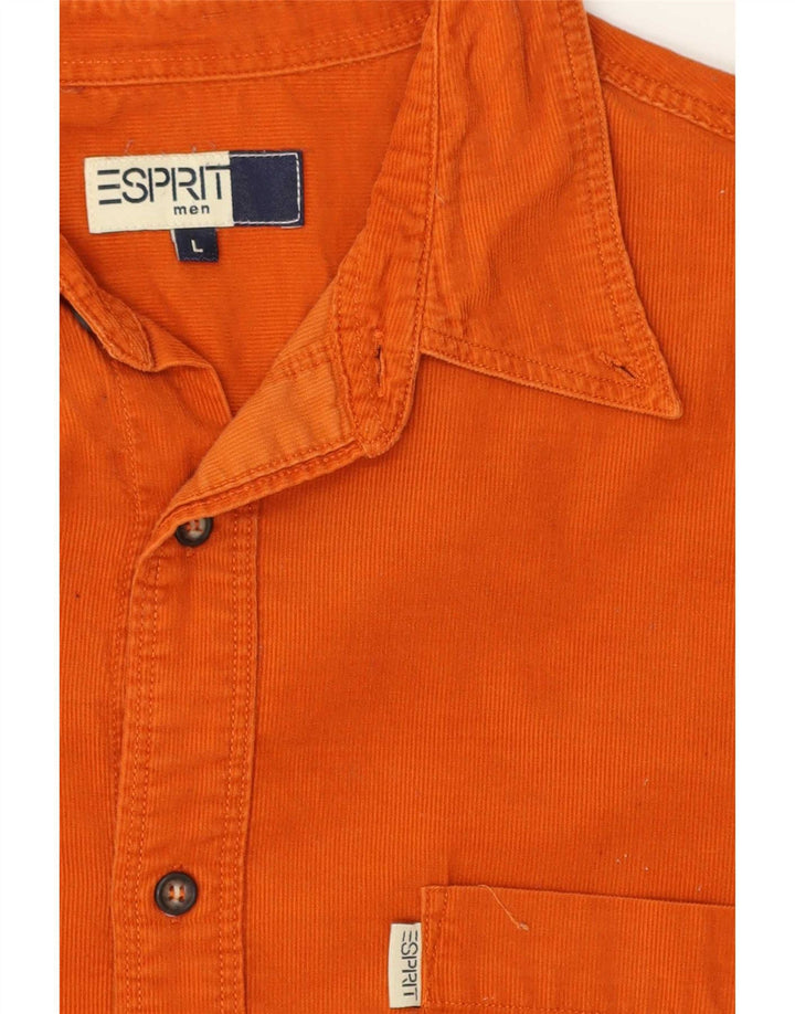 Esprit Mens Corduroy Shirt Large Orange