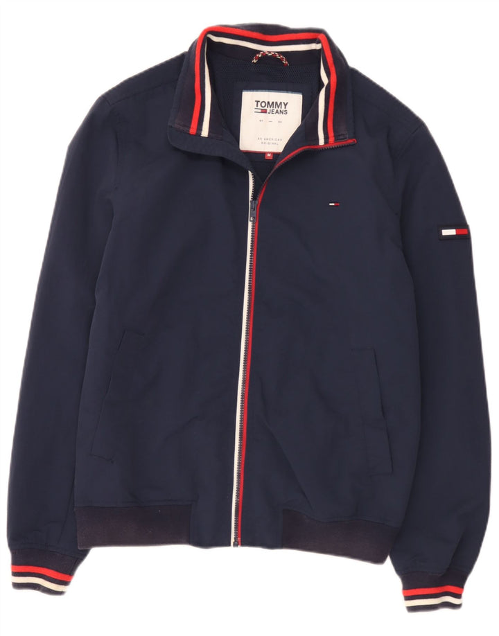 Giubbotto bomber da uomo Tommy Hilfiger UK 38 poliammide a righe blu navy medio