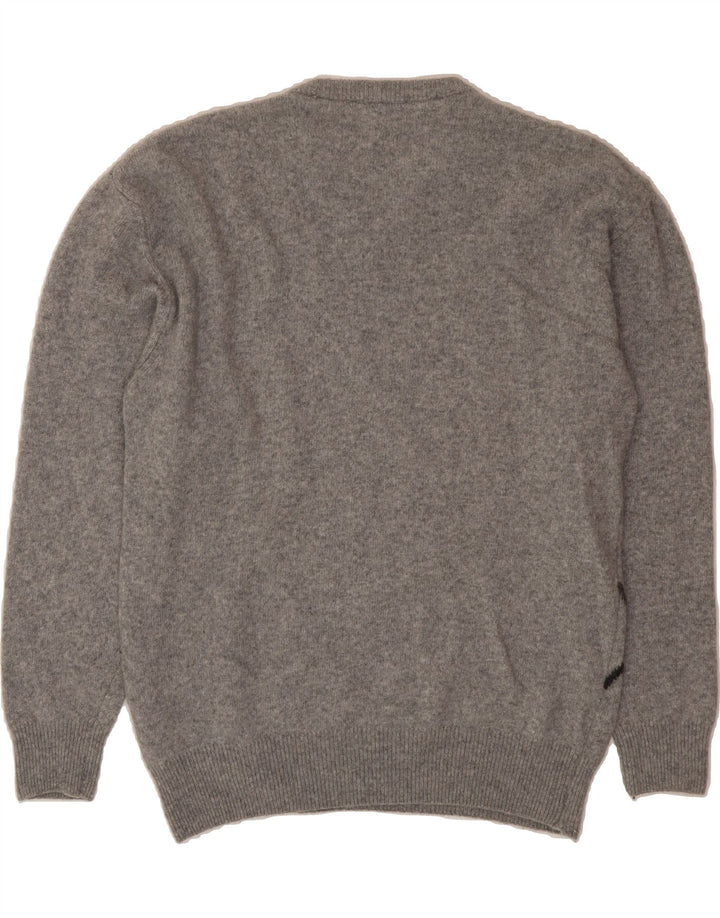 TCM Mens V-Neck Jumper Sweater Large Grey Argyle/Diamond Virgin Wool Vintage TCM and Second-Hand TCM from Messina Hembry 