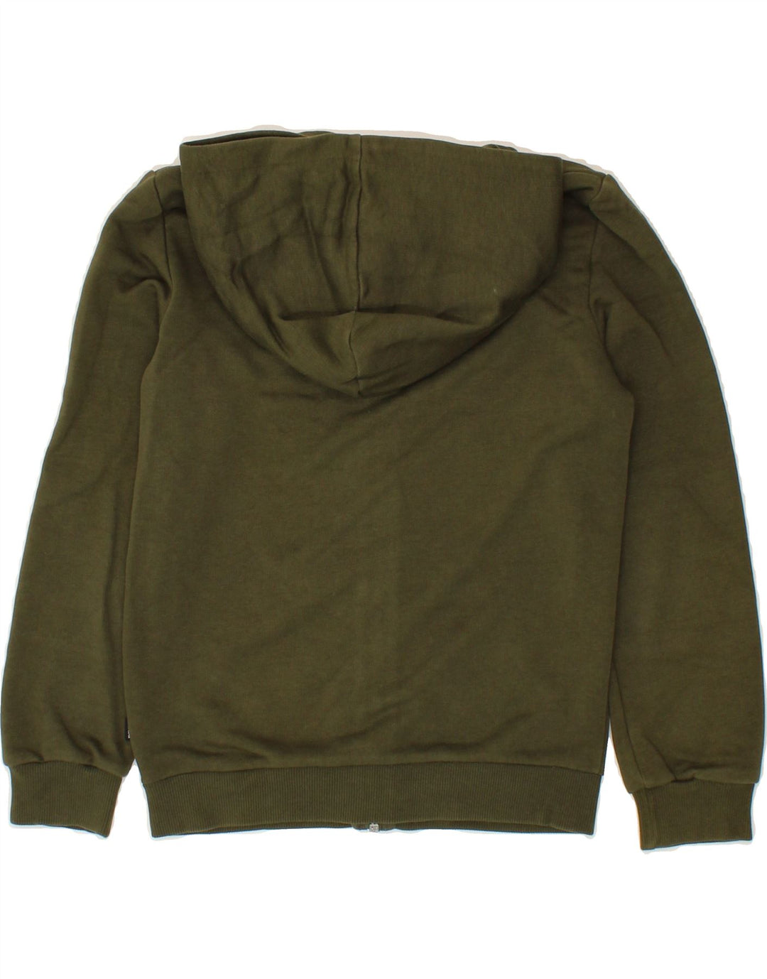 PUMA Boys Graphic Zip Hoodie Sweater 9-10 Years Khaki Cotton Vintage Puma and Second-Hand Puma from Messina Hembry 