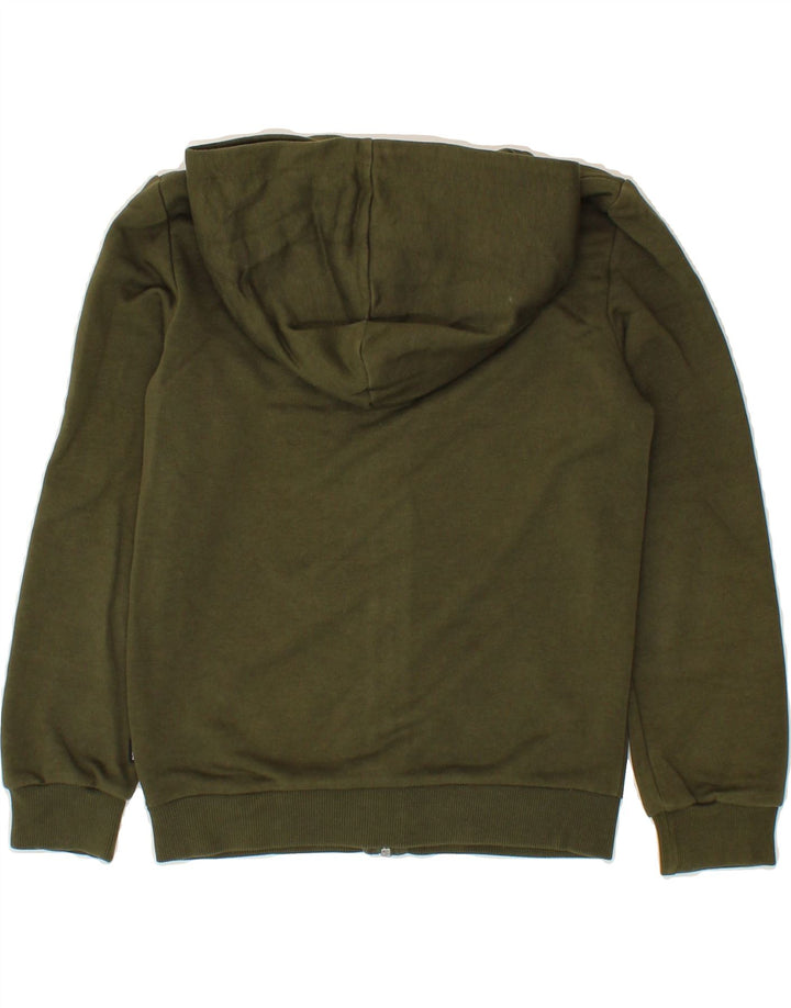 PUMA Boys Graphic Zip Hoodie Sweater 9-10 Years Khaki Cotton Vintage Puma and Second-Hand Puma from Messina Hembry 
