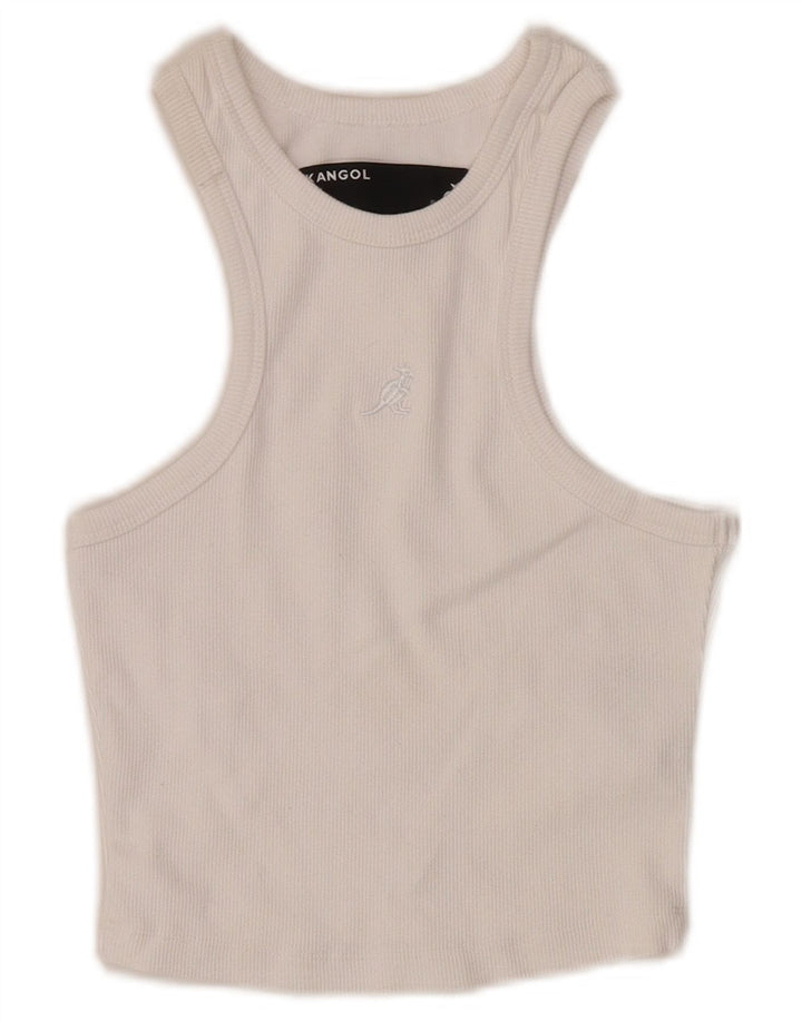 Canotta corta da donna KANGOL UK 12 cotone bianco medio
