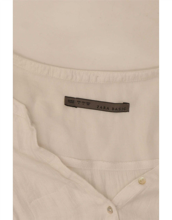 Zara Dame Bluse Top UK 16 Large White