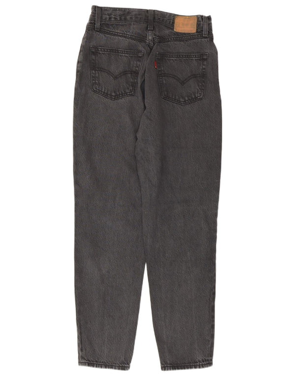 Levi's Womens Mom Tapered Jeans W26 L28 Gris Coton Années 80