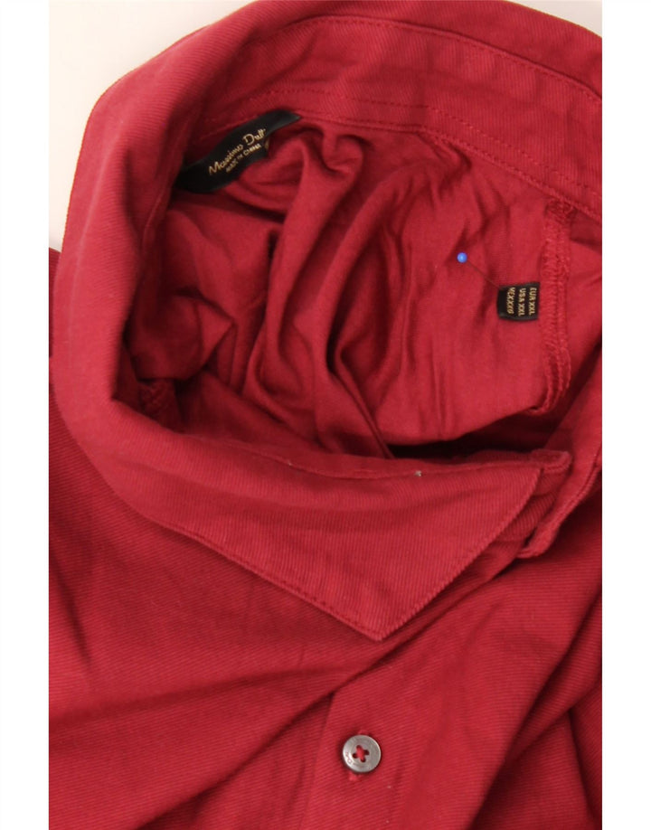 MASSIMO DUTTI Mens Polo Shirt 2XL Burgundy Cotton Vintage Massimo Dutti and Second-Hand Massimo Dutti from Messina Hembry 