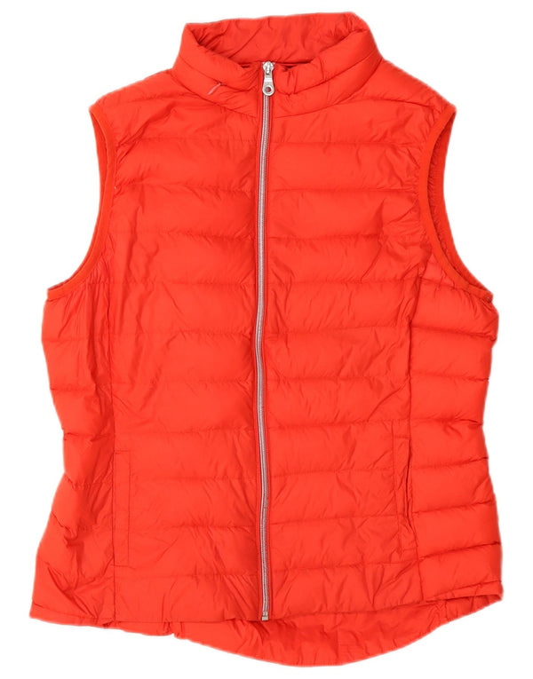Colete acolchoado com capuz feminino Marks & Spencer UK 12 poliamida vermelha média