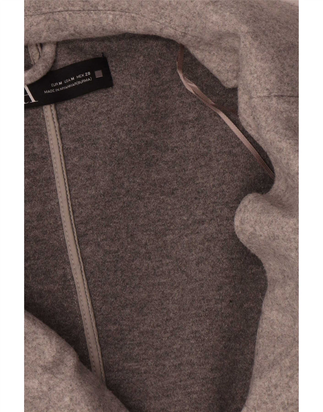 Zara Damen Blazer Jacke UK 14 Mittelgraues Polyester