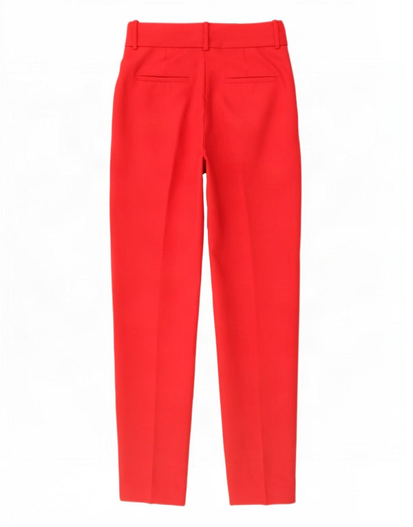 Zara Womens Pegged Suit Trousers Small W26 L27 Red Polyester
