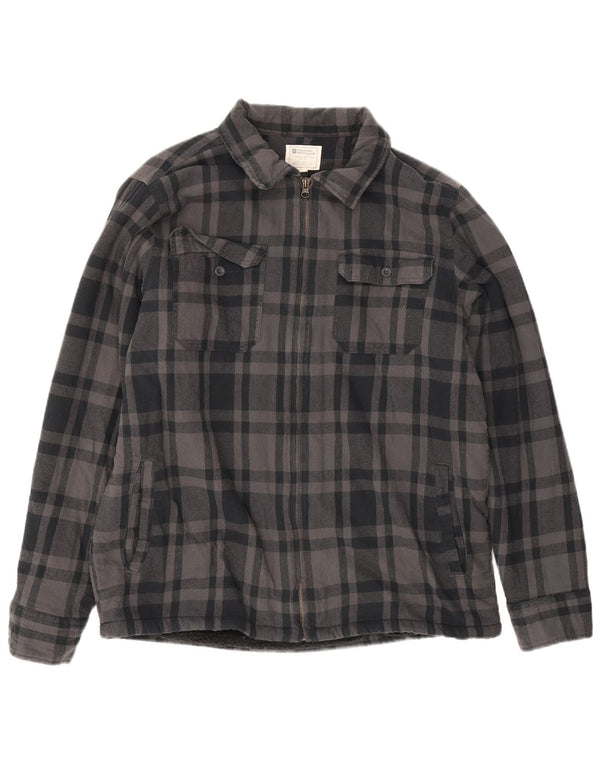 Camisa de franela de leñador para hombre de Mountain Warehouse Algodón a cuadros grises grandes