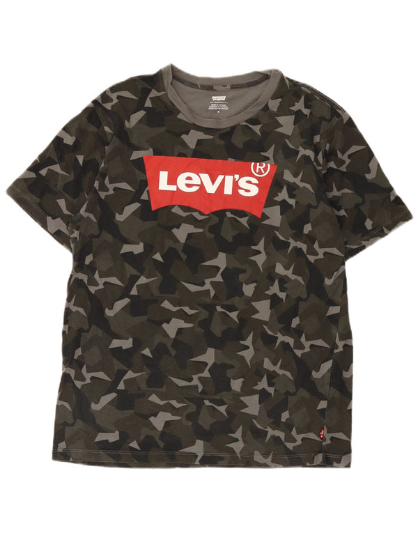 Levi's Mens Graphic T-Shirt Top Medium Khaki Camouflage