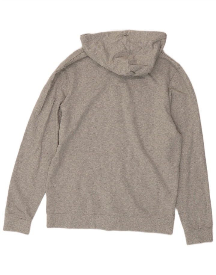 Fila Mens Graphic Zip Hoodie Sweater Medium Grey Flecked Cotton