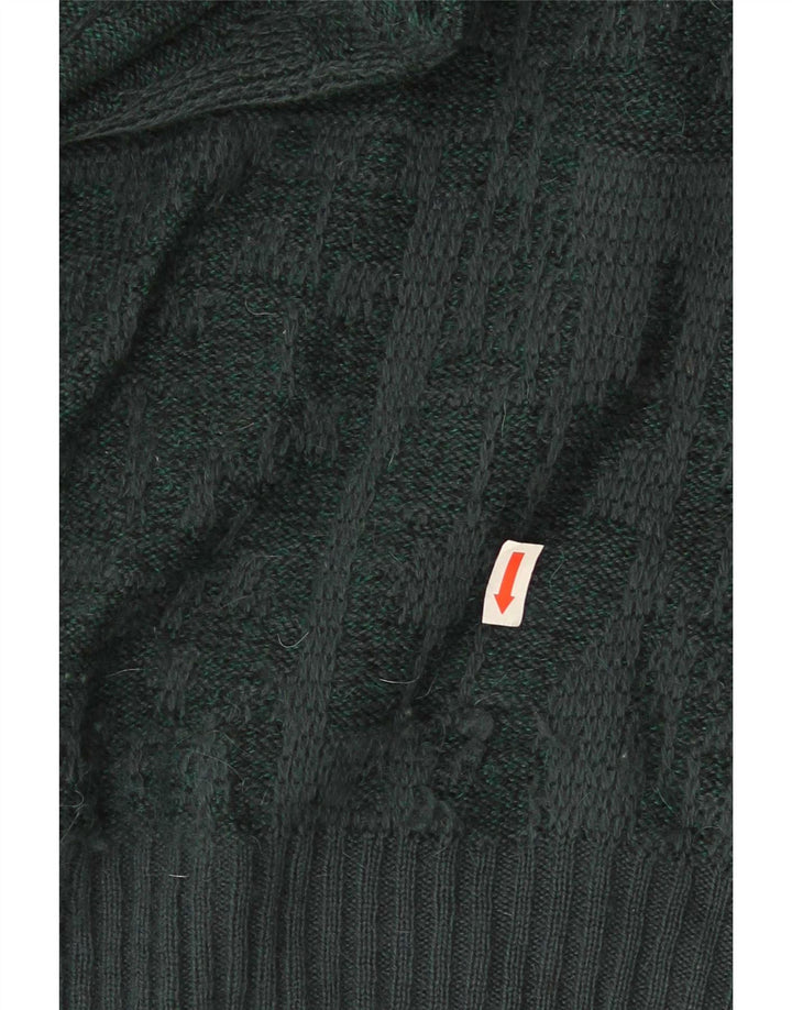 Maselli Męski sweter o regularnym kroju z okrągłym dekoltem, duży, zielony, geometryczny