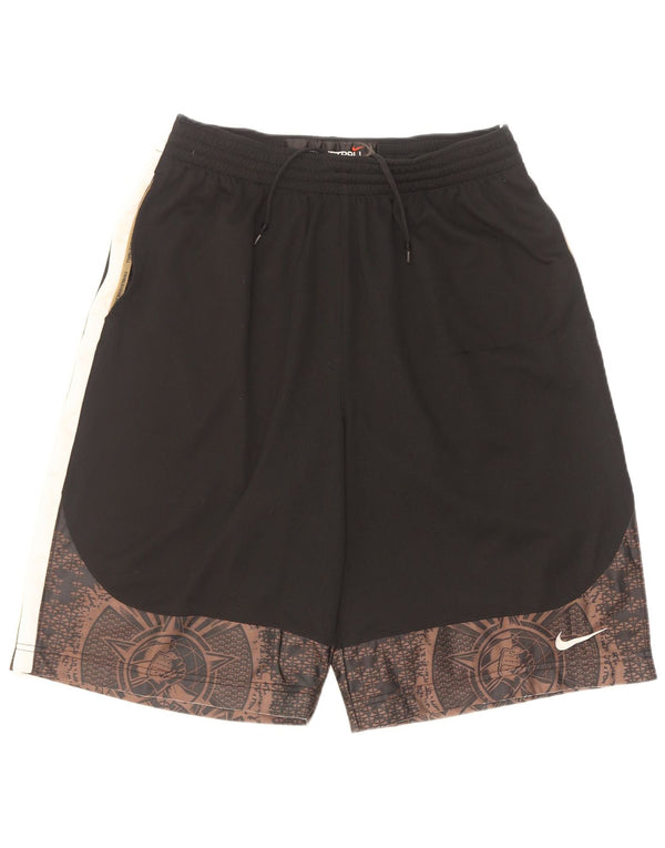 Pantaloncini sportivi Nike da uomo con grafica grafica, grandi, in poliestere color block nero