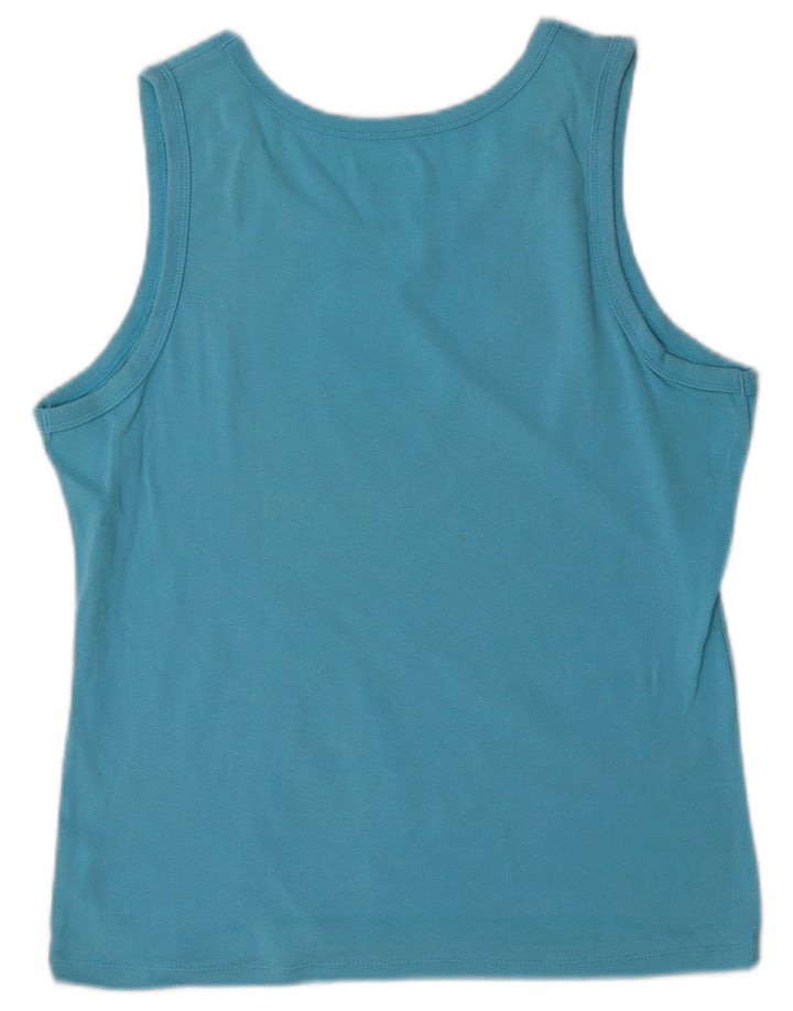 Champion Womens Vest Top UK 14 Large Blue Cotton
