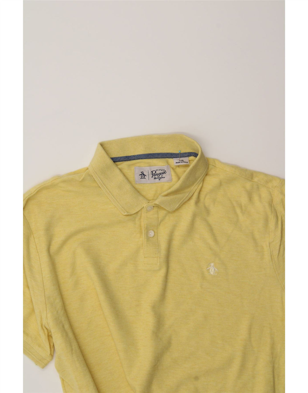 PENGUIN Mens Polo Shirt Large Yellow Cotton Vintage Penguin and Second-Hand Penguin from Messina Hembry 