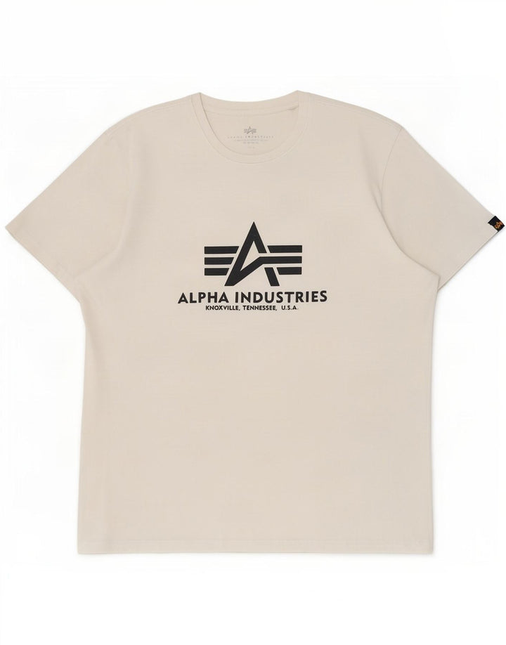 Alpha Industries Mens Graphic T-Shirt Top Large White