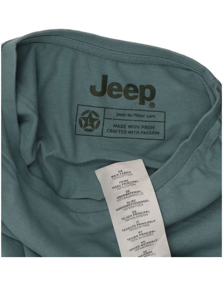 Jeep Mens Graphic T-Shirt Top Large Blue Cotton