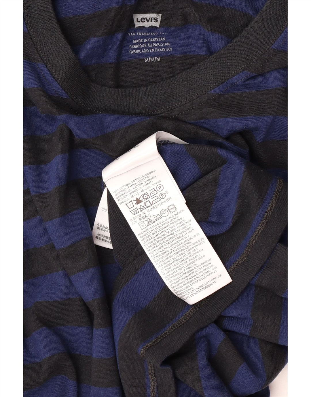 Levi's Dame Oversized Top Langærmet UK 14 Mellem marineblå stribet