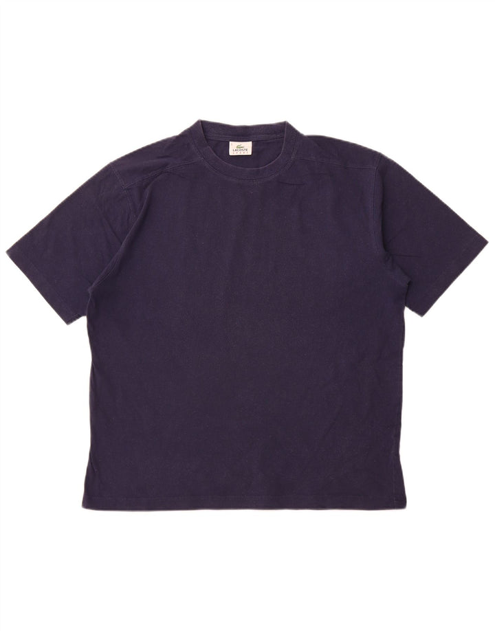 LACOSTE Mens T-Shirt Top Size 5 Large Navy Blue Cotton