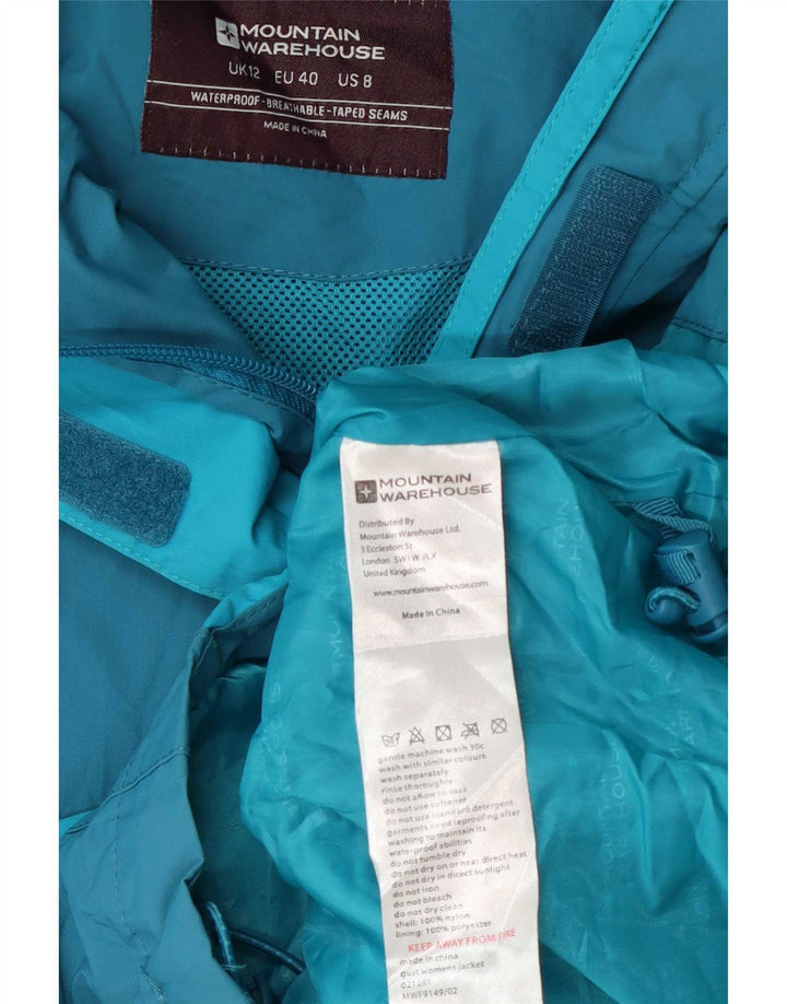 Mountain Warehouse Dame Isoory Regnjakke med hætte UK 12 Medium Blue Nylon