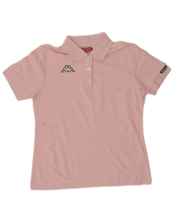 Kappa Womens Polo Shirt UK 12 Medium Pink Cotton