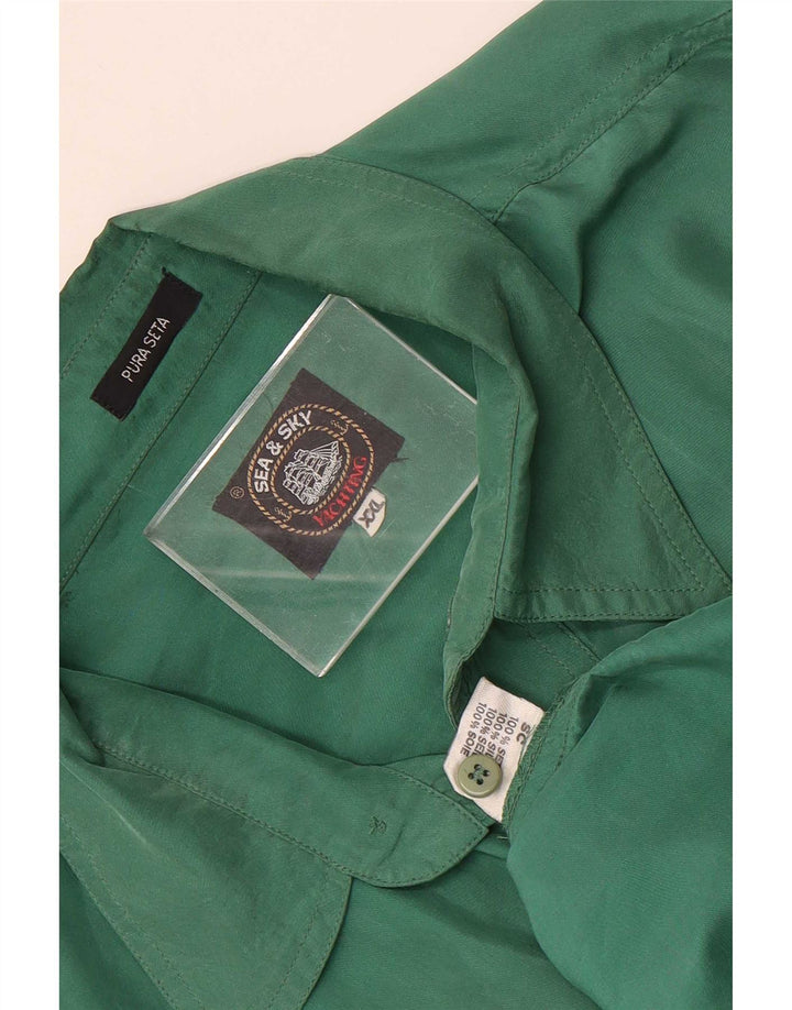 Sea & Sky Herreskjorte 2XL Grøn Silke