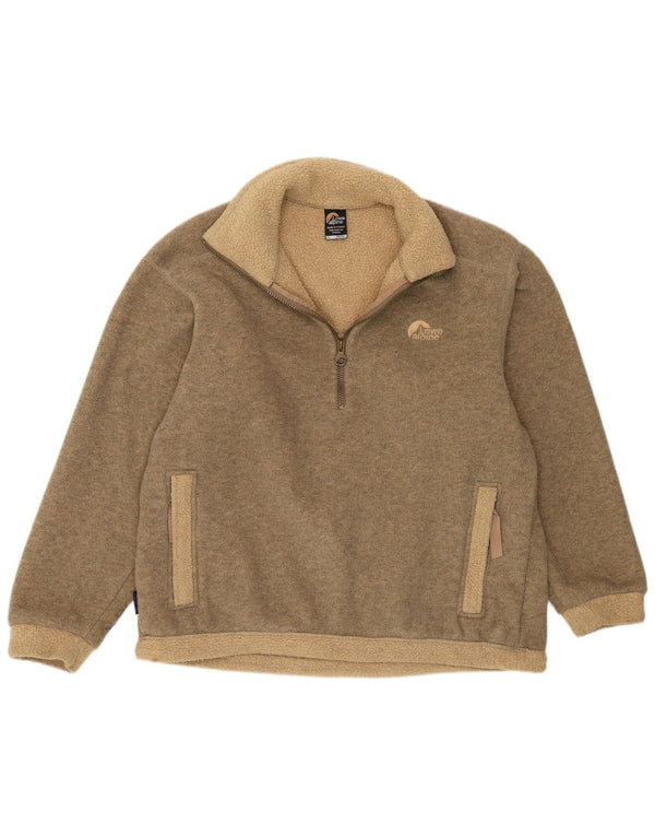 Lowe Alpine Mens Petite Zip Neck Fleece Jumper Pequeño Caqui Moteado