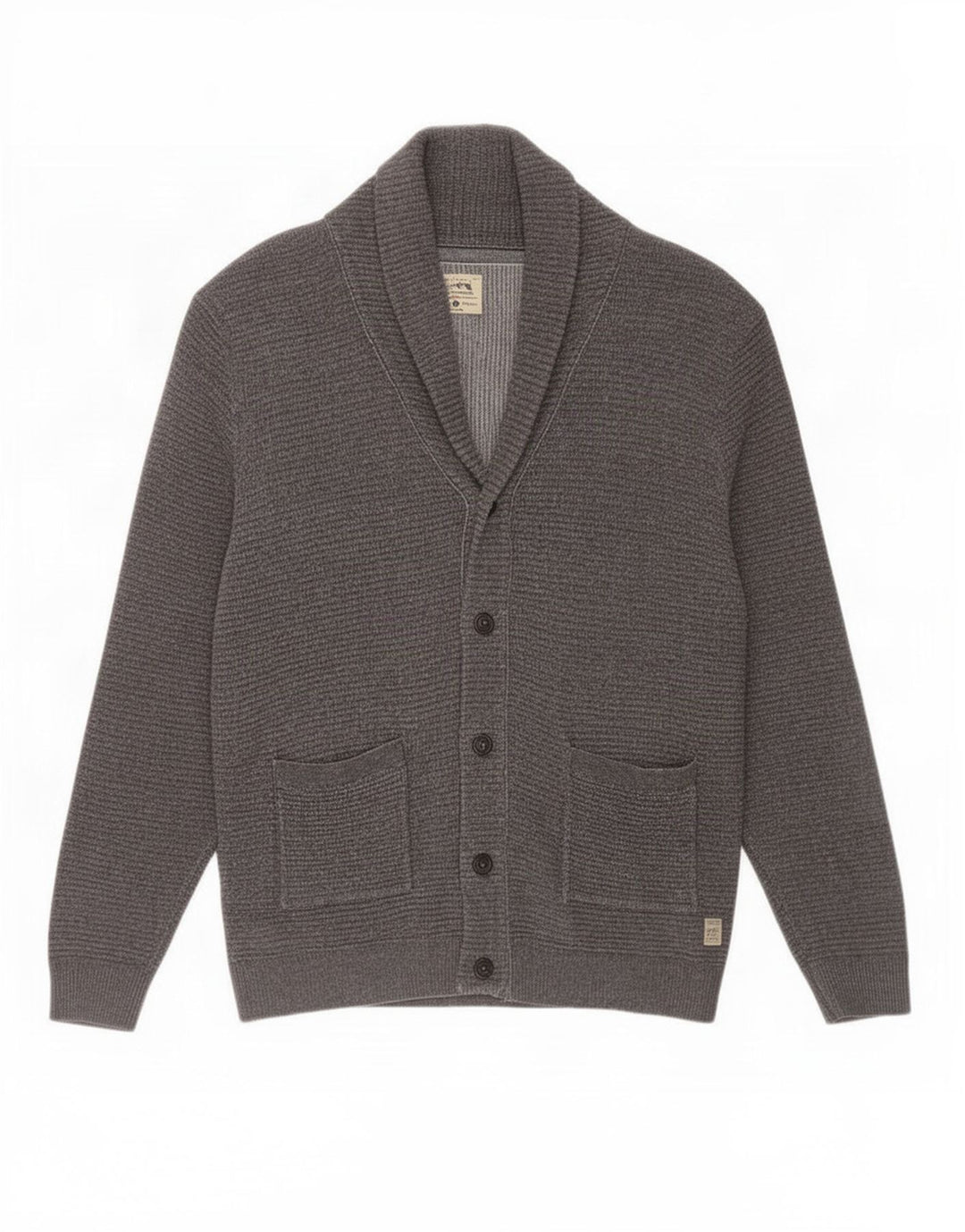 Jack & Jones Mens Cardigan Sweater Large Grey Cotton