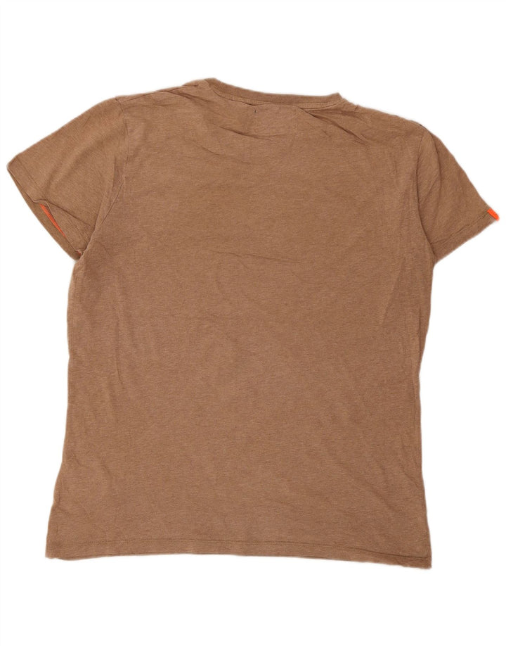 Superdry T-shirt top til mænd mellem brun bomuld