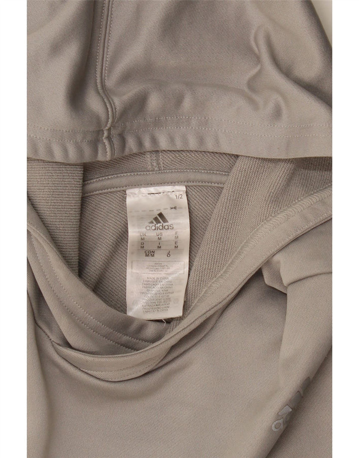 Maglione con cappuccio ADIDAS Climalite da uomo in poliestere grigio medio